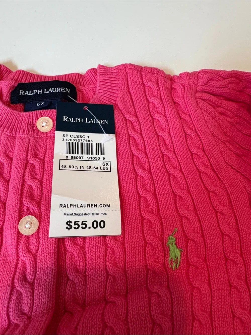 Ralph Lauren Cable Knit Cardigan - Hot Pink